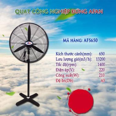 Quạt công nghiệp đứng 650mm 210W điện 220V AFAN - AFS650